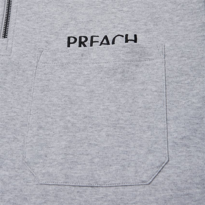 PREACH T-shirts HALF ZIP T 206136 GRÅ