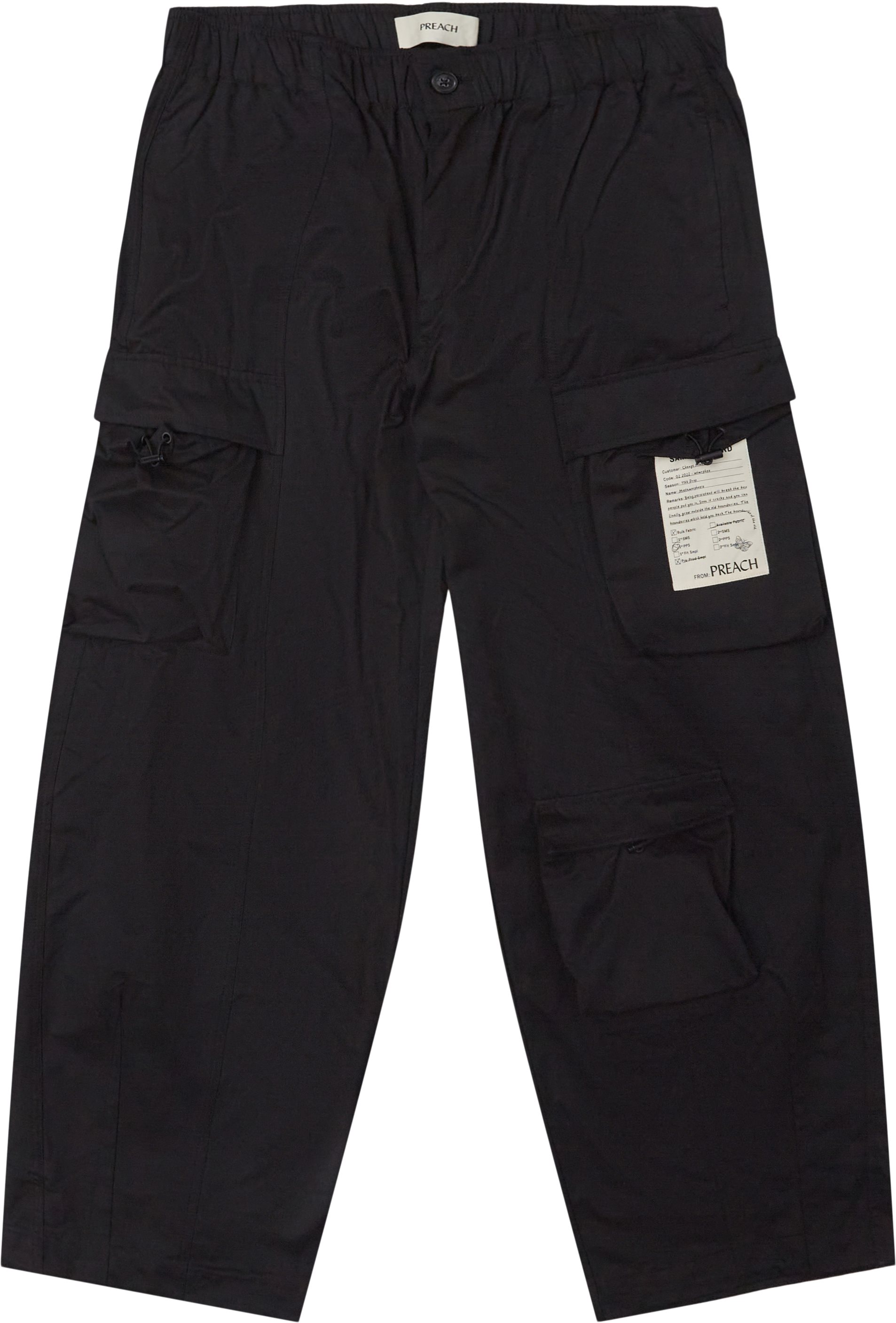 PREACH Trousers POCKET BAGGY PANTS 206147 Black