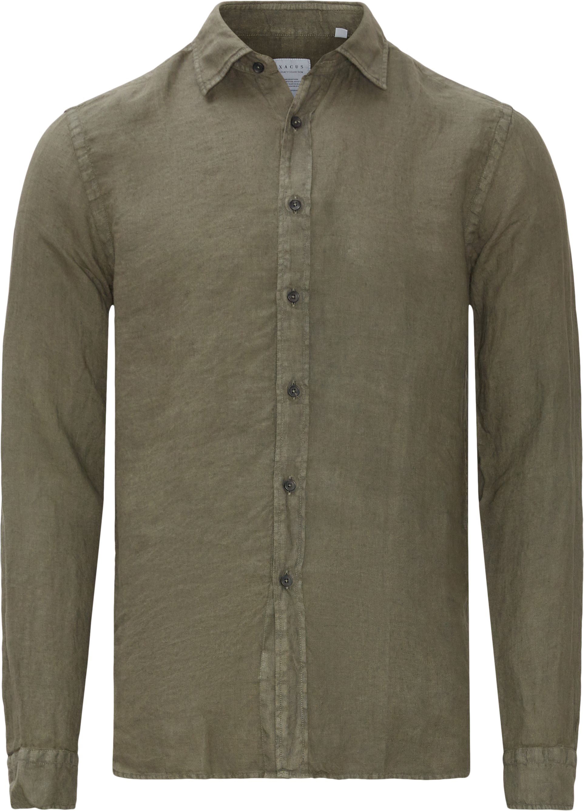 Classic Linen Shirt - Skjorter - Slim fit - Army