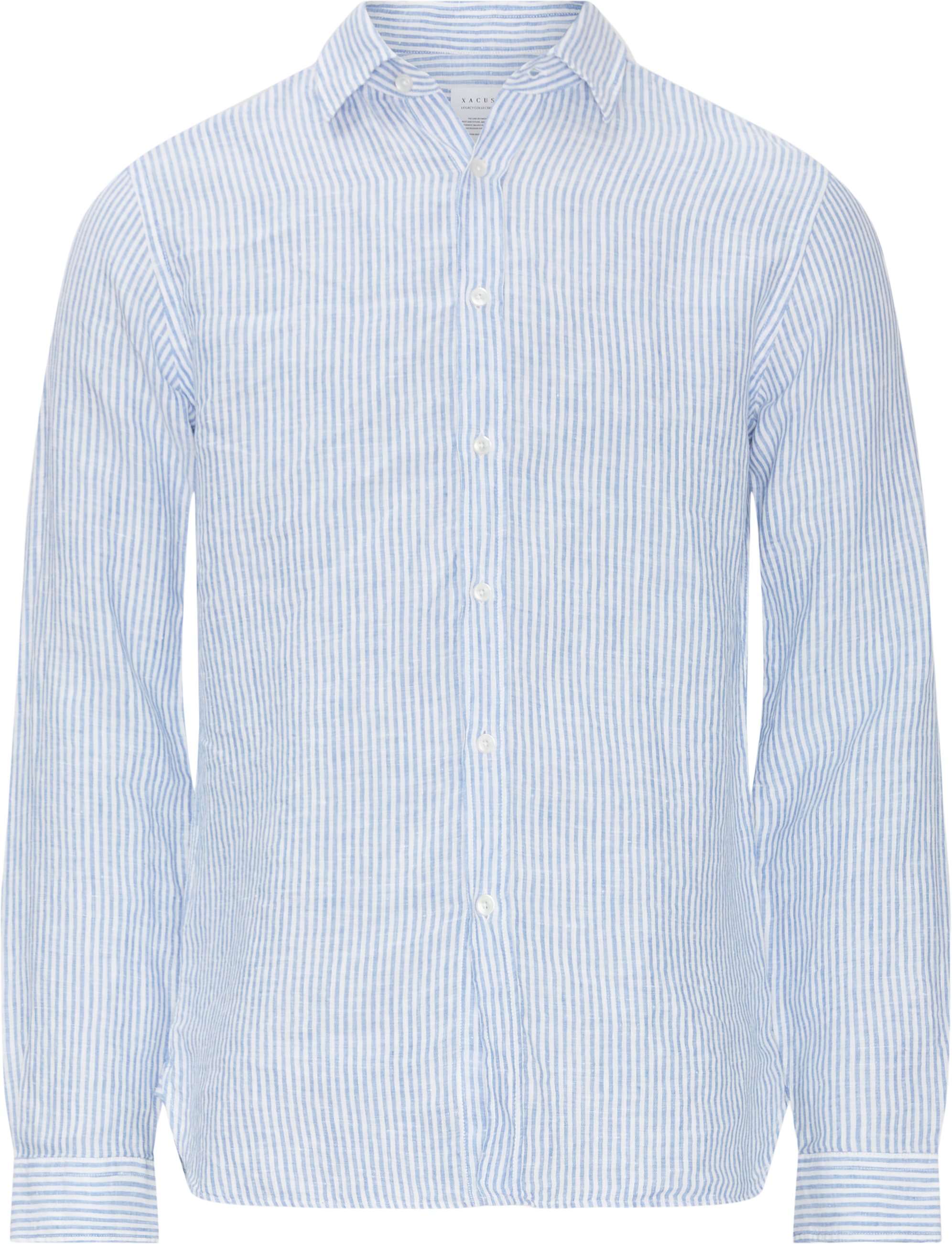 Striped Linen Shirt - Skjorter - Blå
