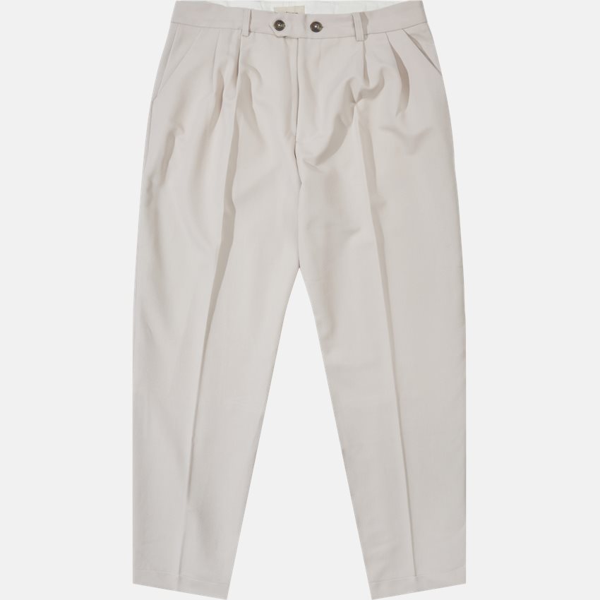 Manors Byxor PLEATED TROUSER SAND