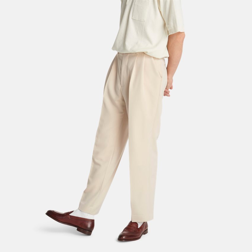 Manors Byxor PLEATED TROUSER SAND