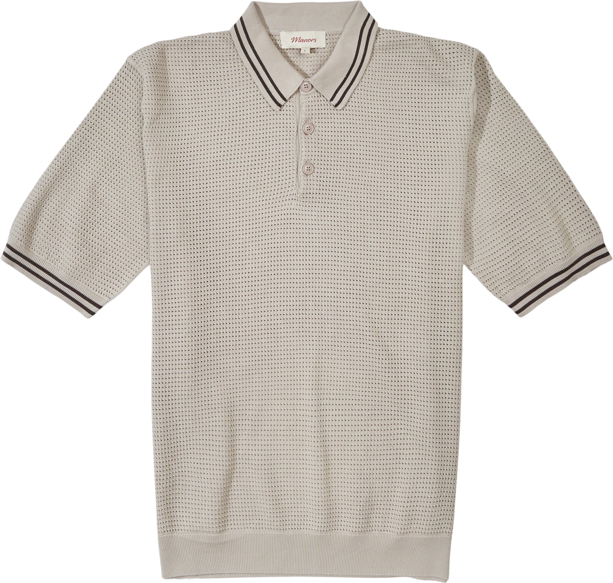 Manors T-shirts TWIN TIPPED POLO Sand