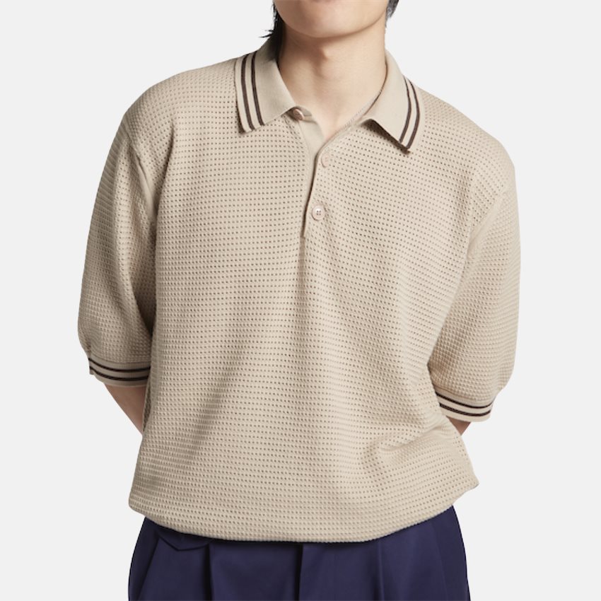 Manors T-shirts TWIN TIPPED POLO SAND