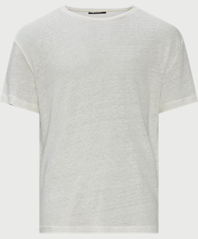 Linen o-neck T-shirt Regular fit | Linen o-neck T-shirt | Hvid