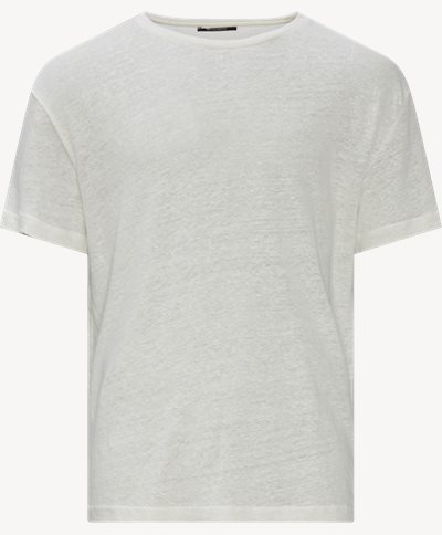 Linen o-neck T-shirt Regular fit | Linen o-neck T-shirt | Hvid
