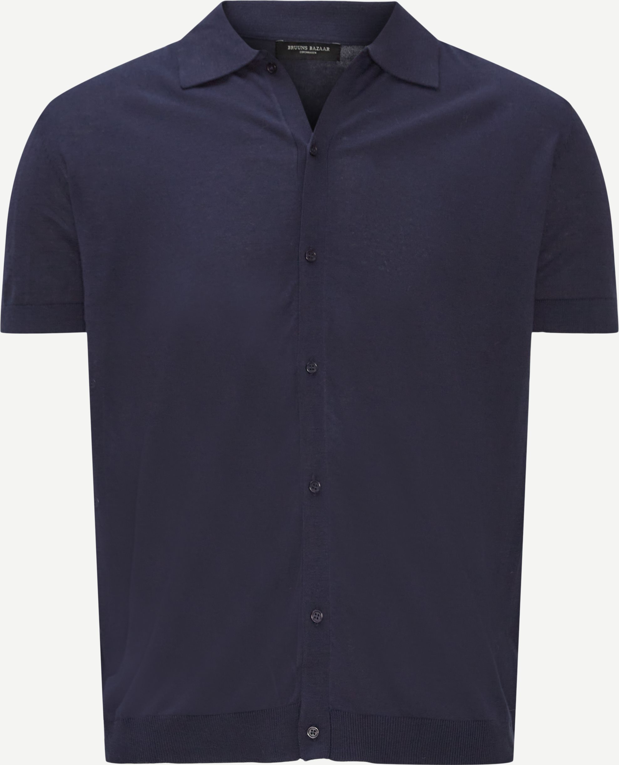 Gerhard Knit Shirt SS - Skjorter - Regular fit - Blå