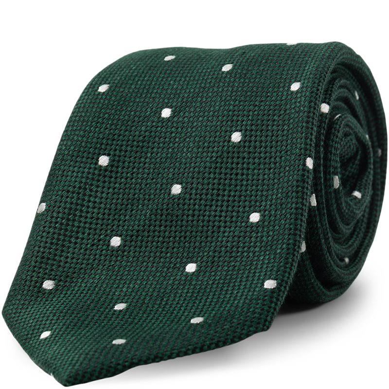 Billede af An Ivy - Green White Dots Silk Linen Tie