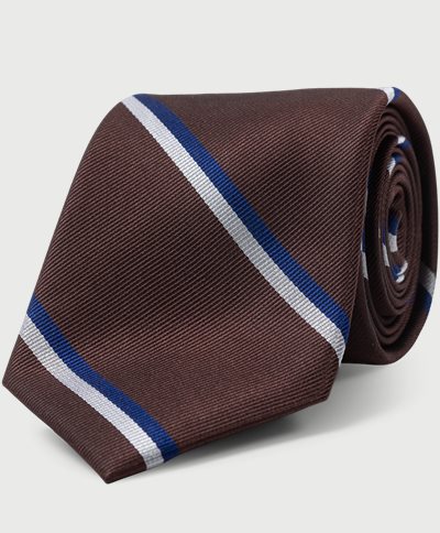 Brown White Blue Cornell Silk Tie Brown White Blue Cornell Silk Tie | Brun
