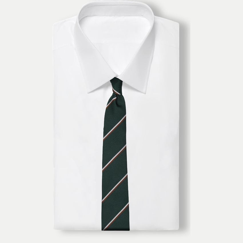 Green Copper White College Silk Tie