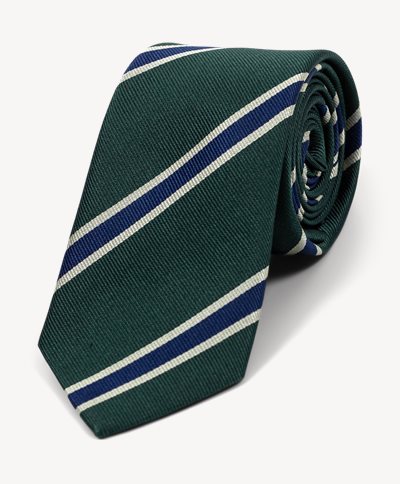 Green Striped Preppy Silk Tie Green Striped Preppy Silk Tie | Grøn