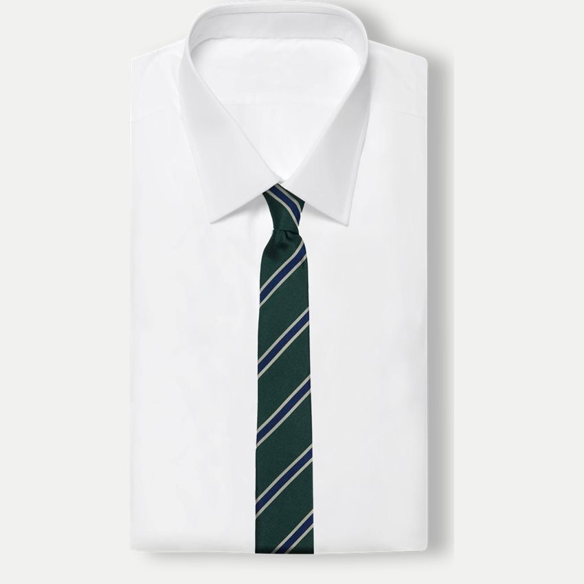 Green Striped Preppy Silk Tie