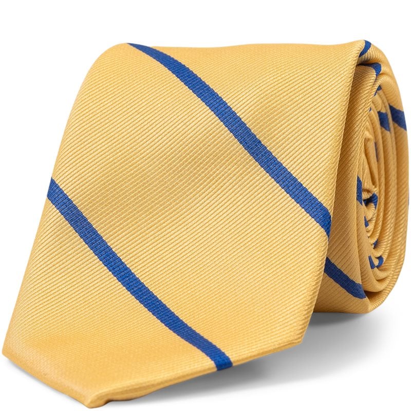 Billede af An Ivy - Yellow Blue Single Striped Silk Tie