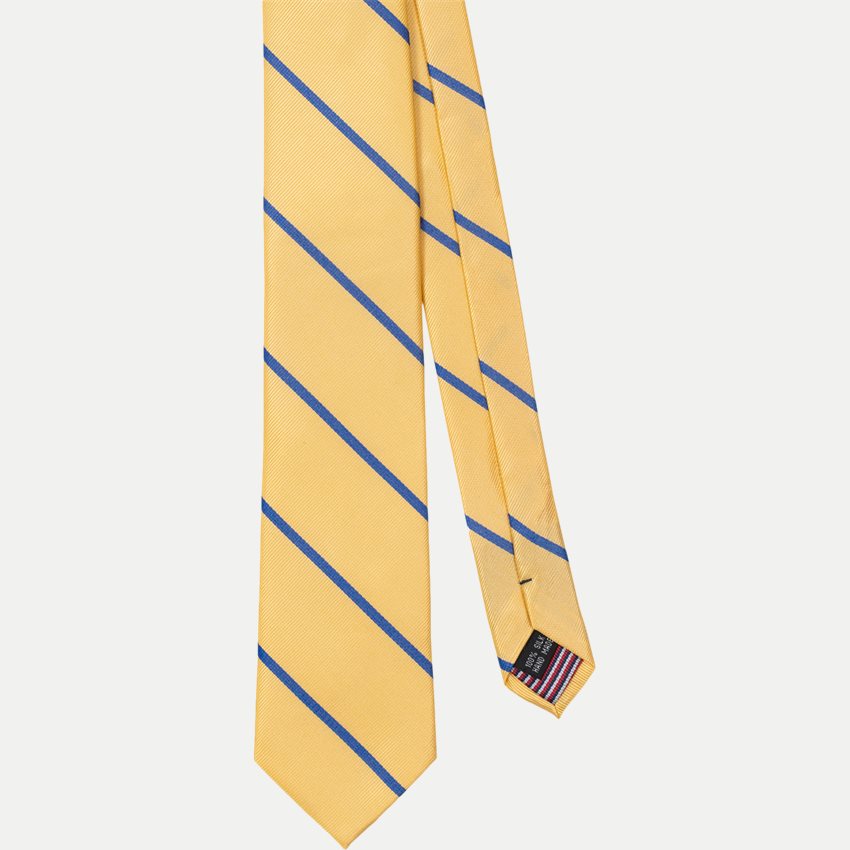 Yellow Blue Single Striped Silk Tie
