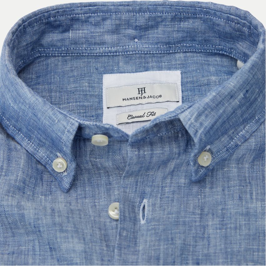 Hansen & Jacob Shirts 11100 WASHED LINEN SHIRT BLUE