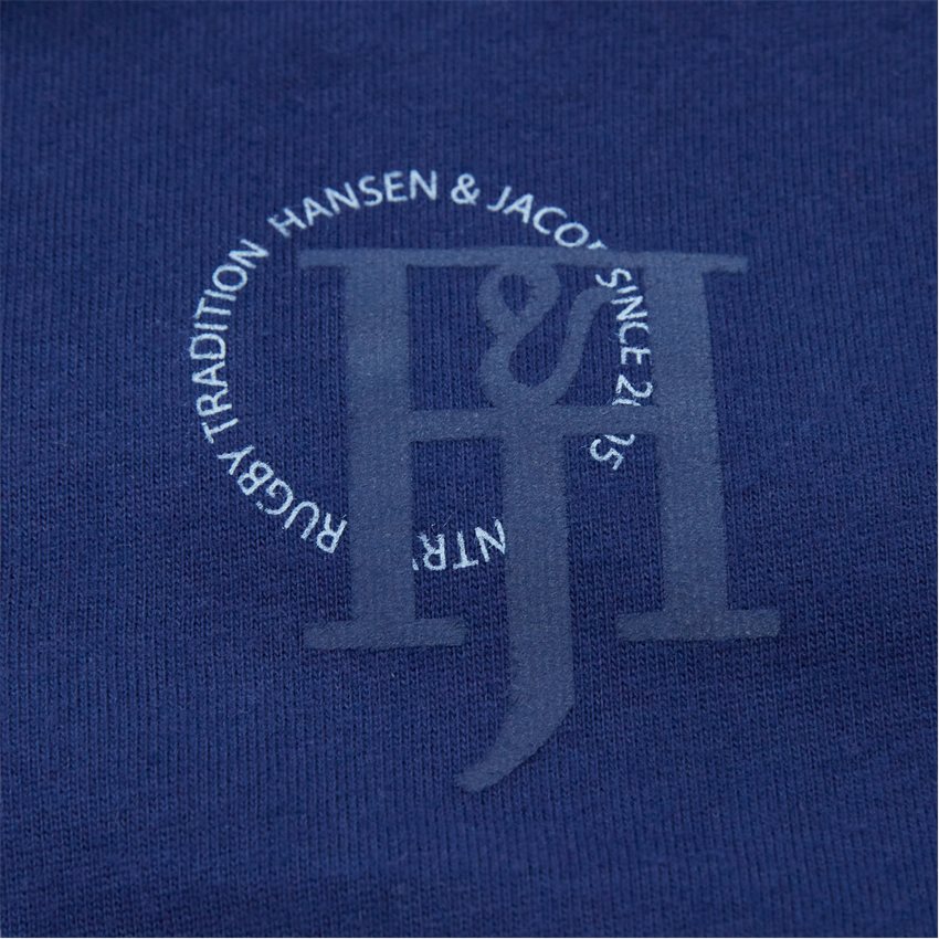 Hansen & Jacob T-shirts 11050 STRIPED BACK POLO BLUE