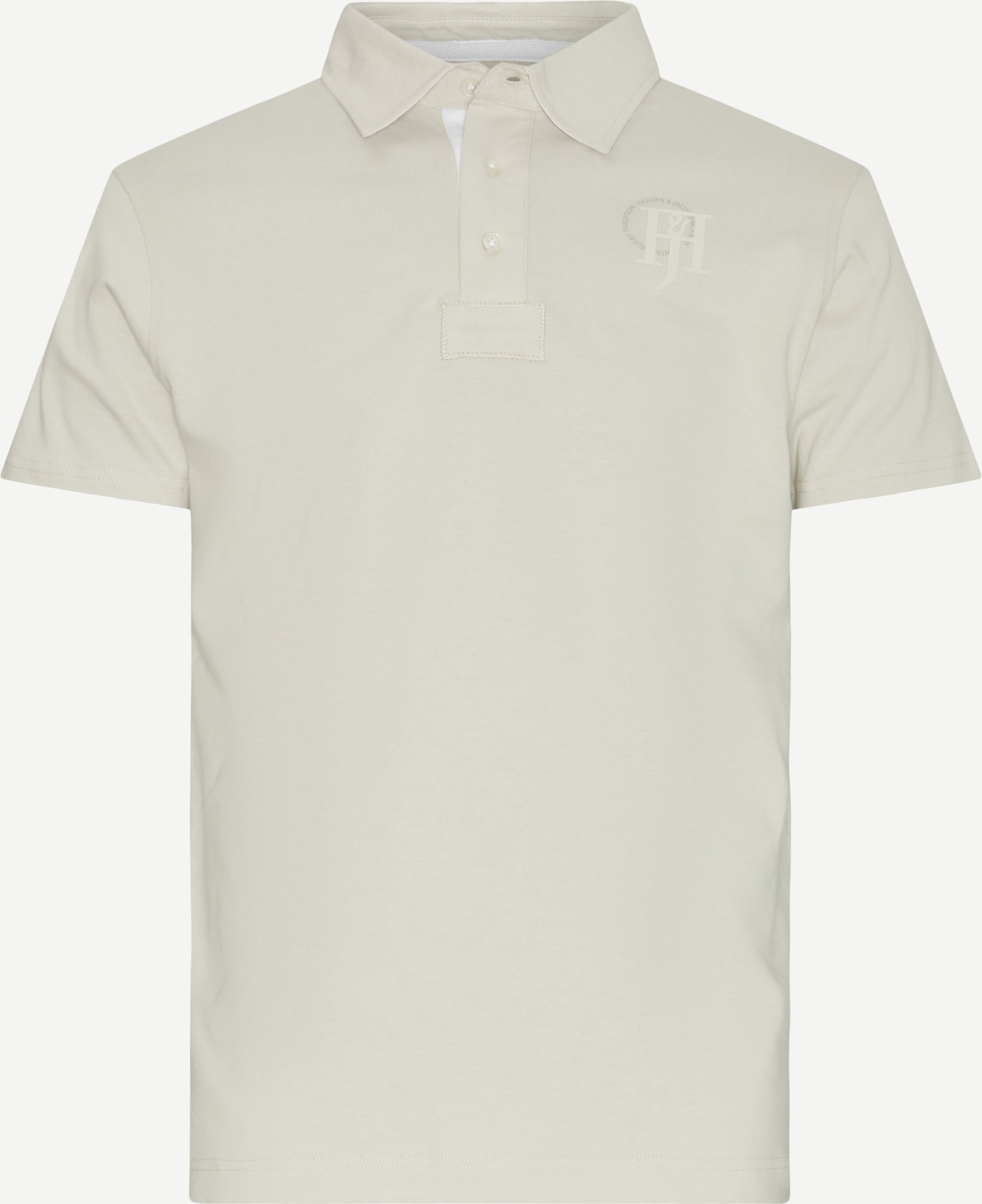 Striped Back Polo - T-shirts - Regular fit - Hvid