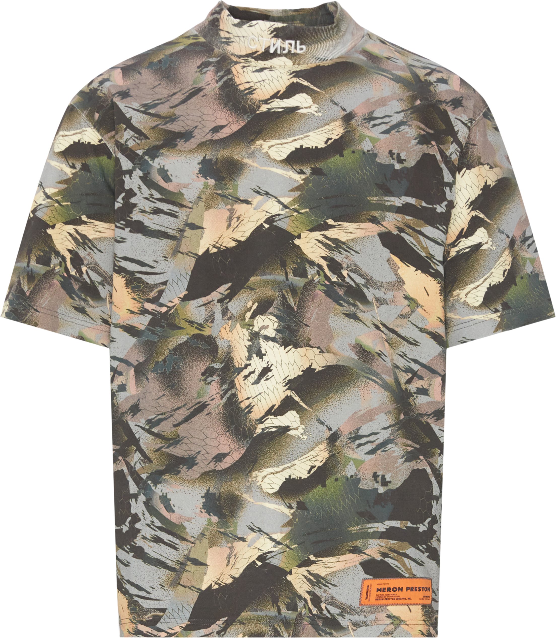Turtleneck Camo Tee - T-shirts - Regular fit - Army