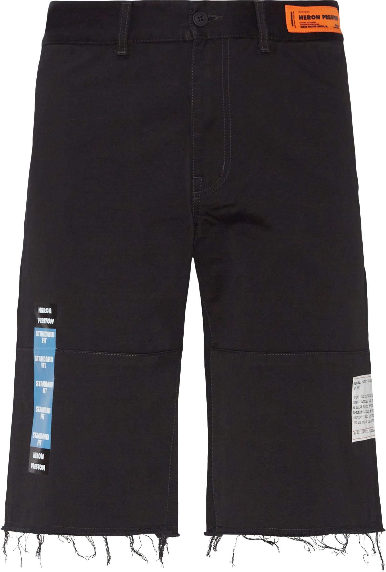 Raw Edge Shorts - Shorts - Comfort fit - Sort