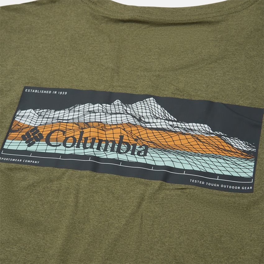 Columbia T-shirts TECH TRAIL GRAPHIC TEE ARMY