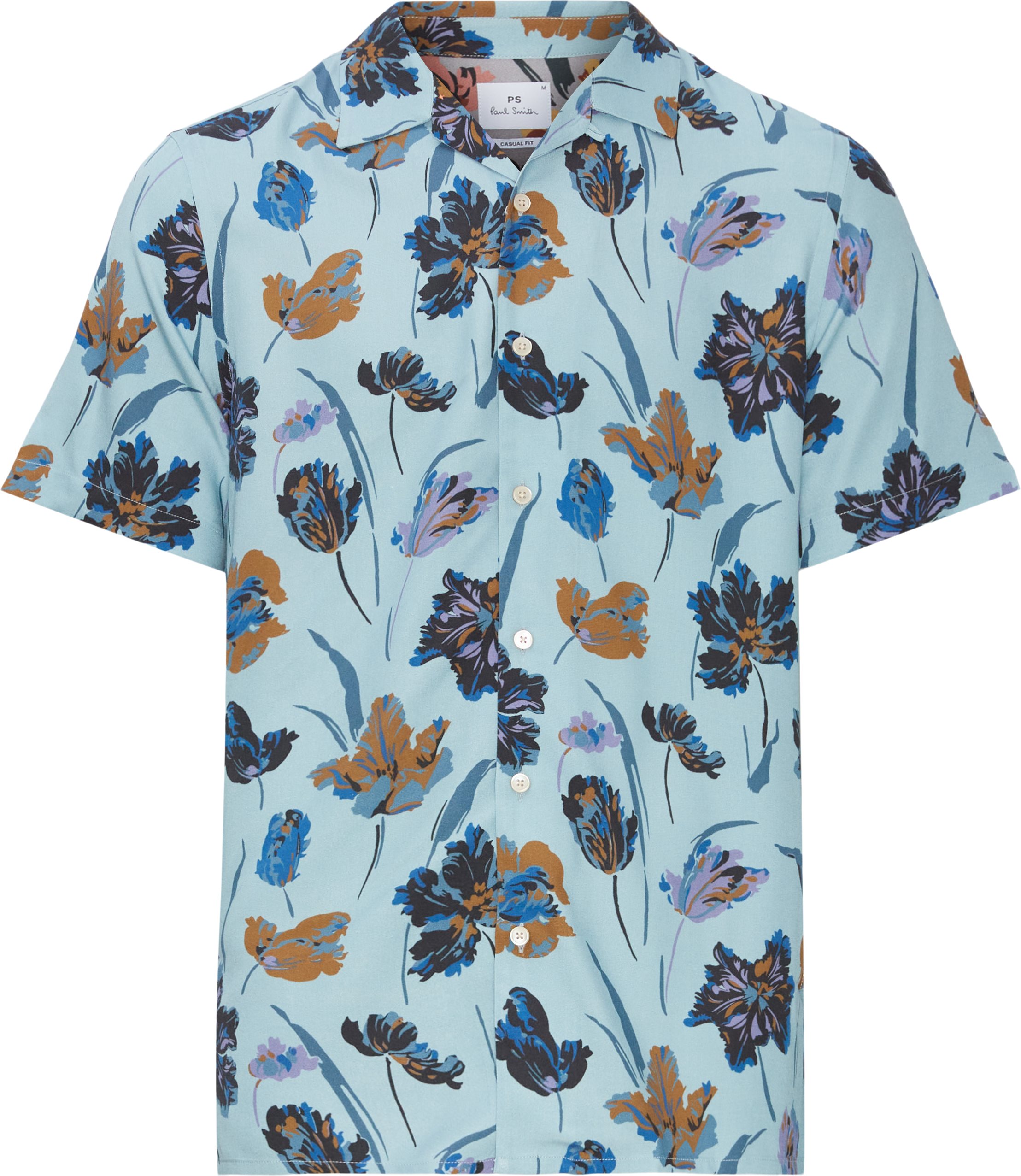 Flower SS Shirt - Kortærmede skjorter - Casual fit - Blå