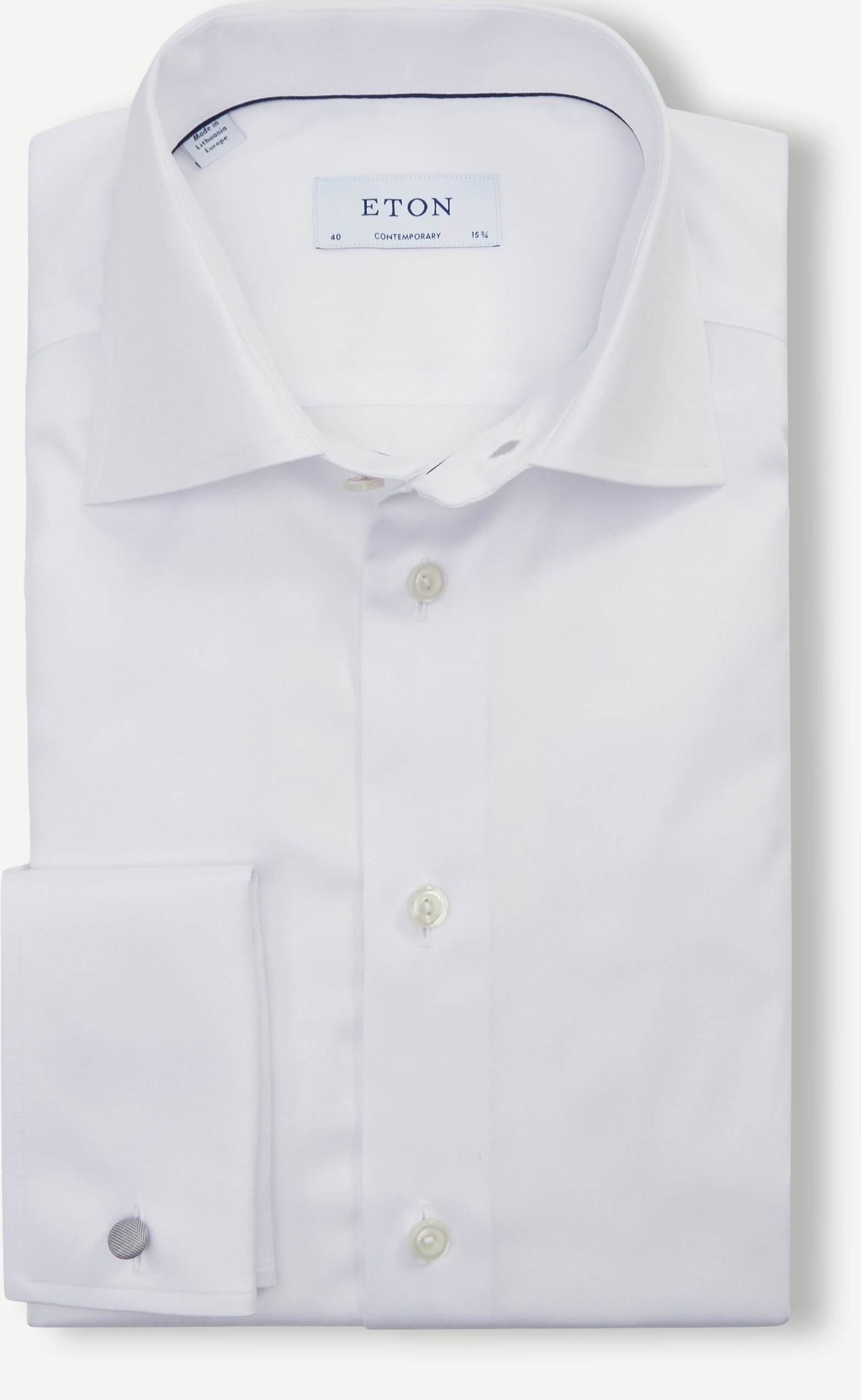 Eton Shirts 3000 79312 TWILL SHIRT - FRENCH CUFF White