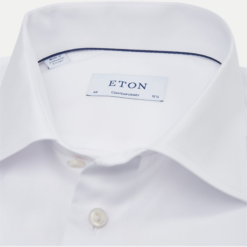 Eton Shirts 3000 79312 TWILL SHIRT - FRENCH CUFF HVID