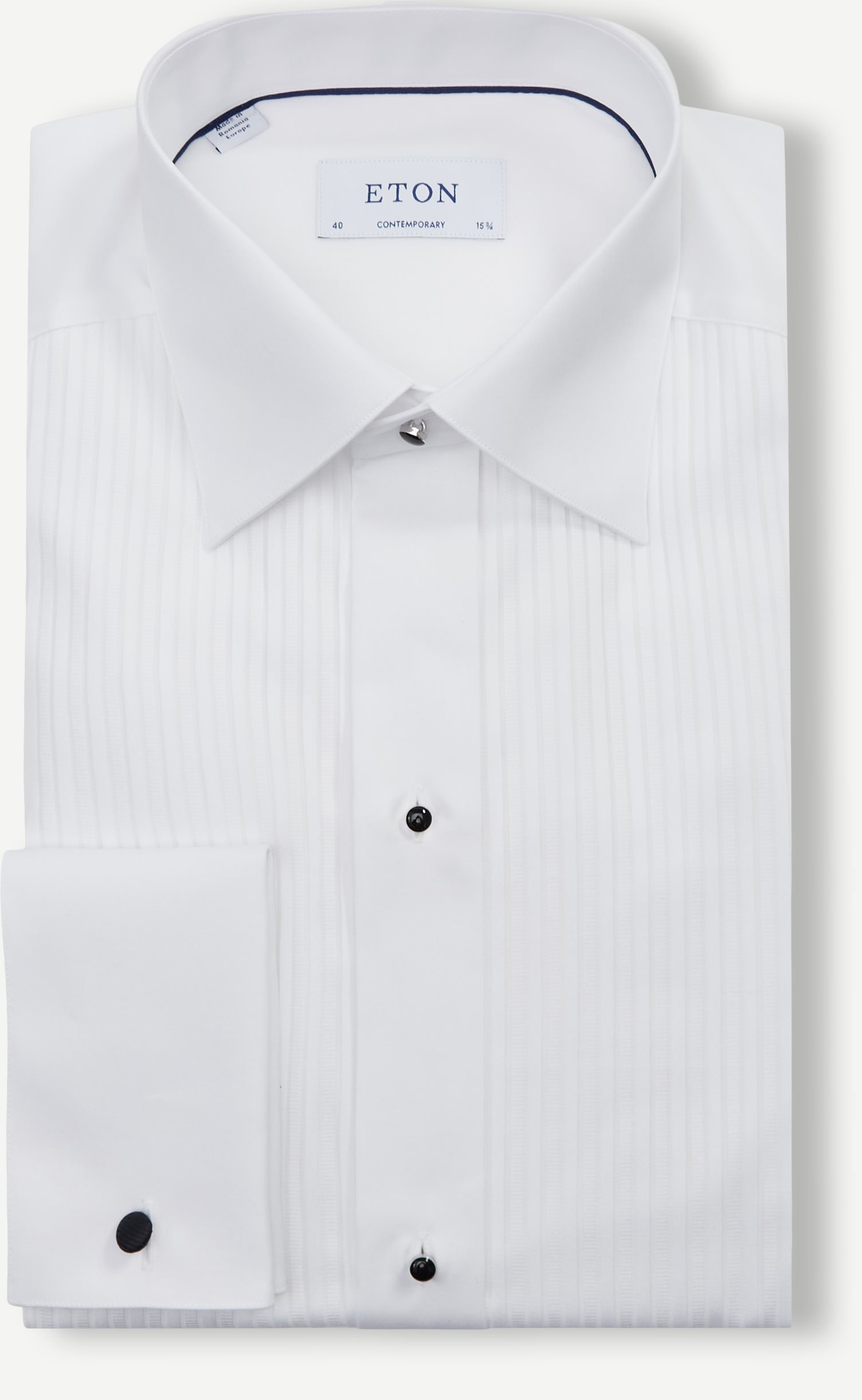 Plisse Black Tie Skjorte - Skjorter - Contemporary fit - Hvid