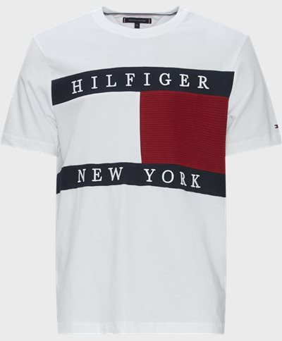 Tommy Hilfiger T-shirts 26071 STRUCTURE FLAG TEE Hvid