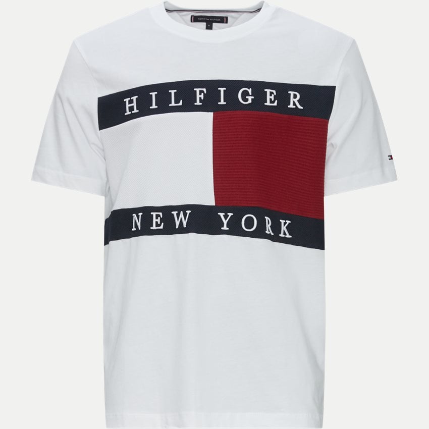 Tommy Hilfiger T-shirts 26071 STRUCTURE FLAG TEE HVID