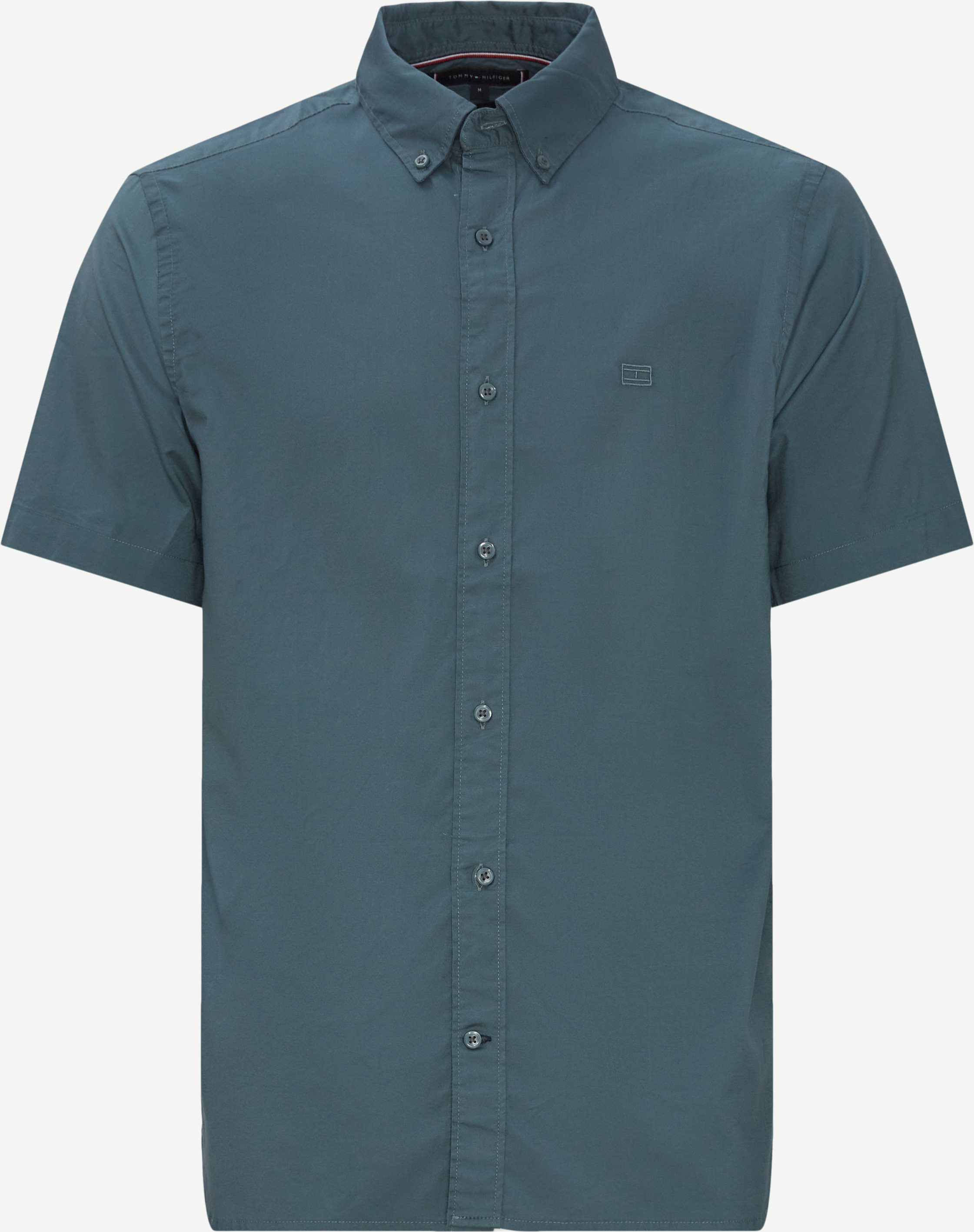 Natural Soft Poplin Kortærmet Skjorte - Kortærmede skjorter - Regular fit - Blå