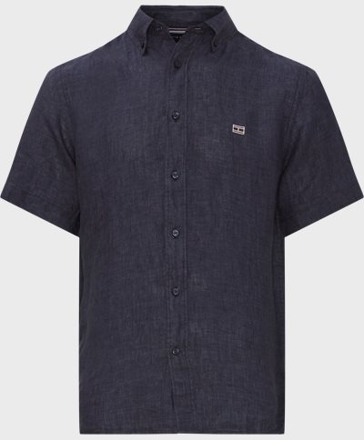 Tommy Hilfiger Short-sleeved shirts 26865 SOLID LINEN RF SHIRT SS Blue