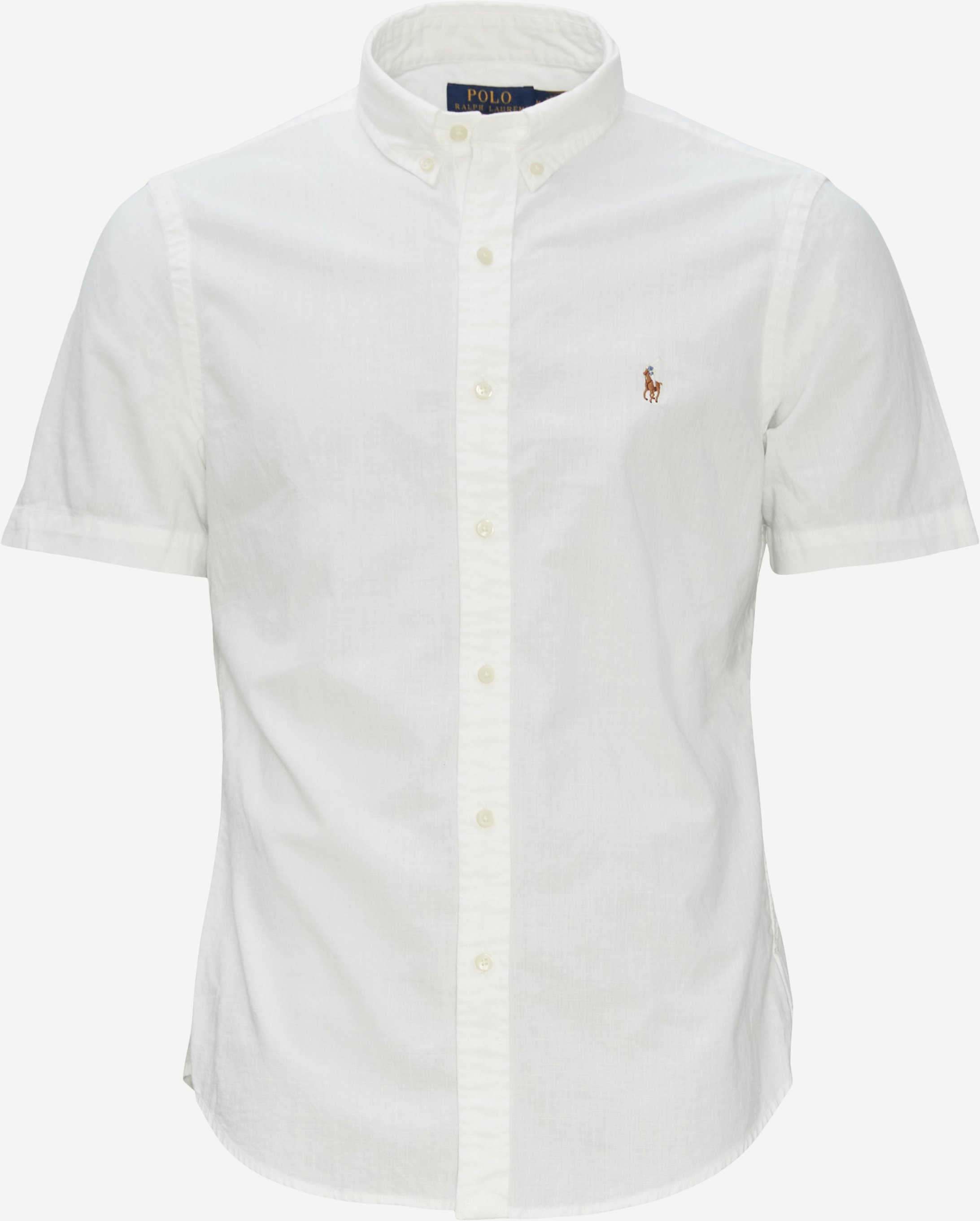 Kortærmet Bomulds Skjorte - Kortærmede skjorter - Slim fit - Hvid