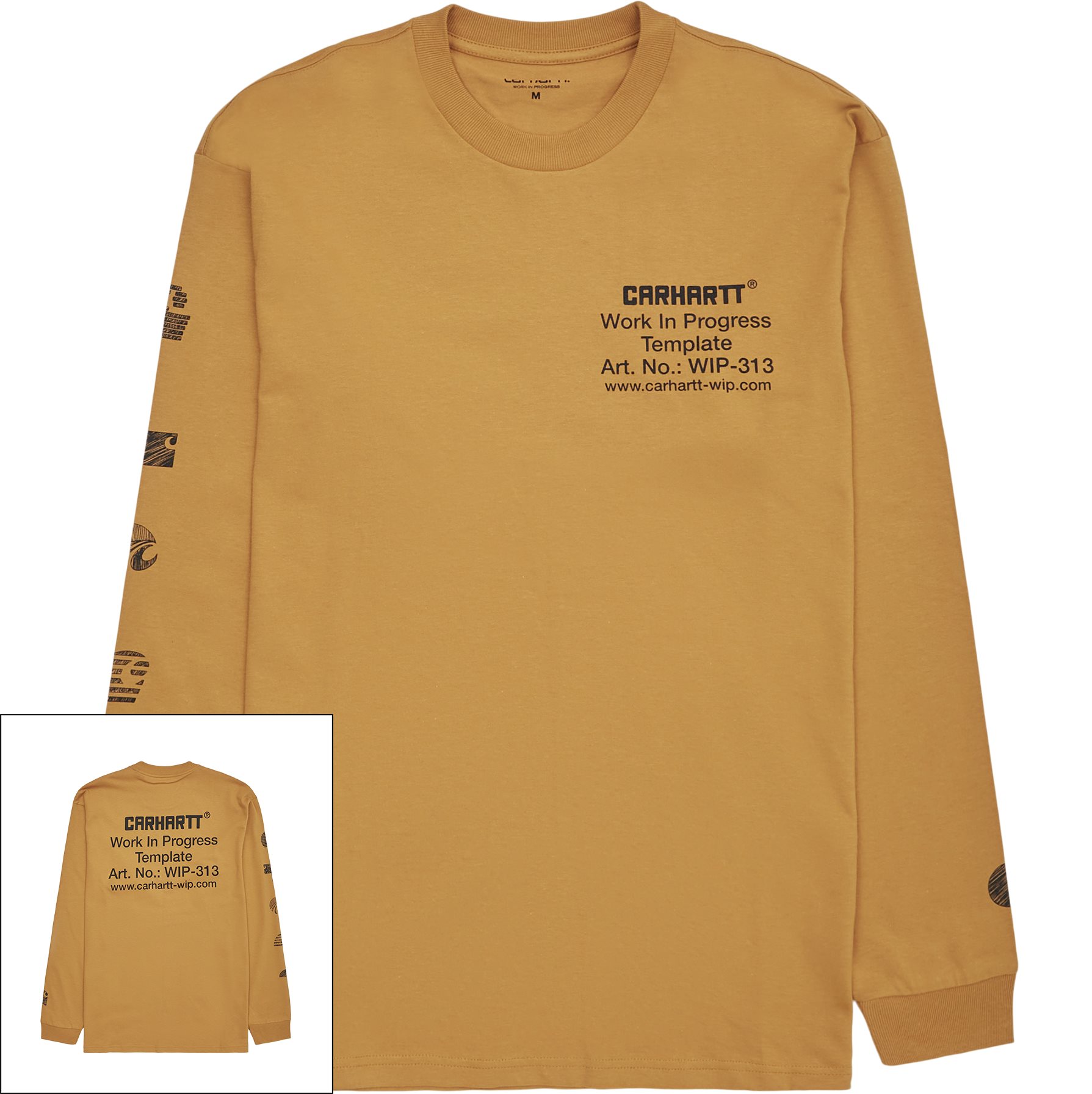 Carhartt WIP T-shirts L/S LINOGRAPH I030998 Brown