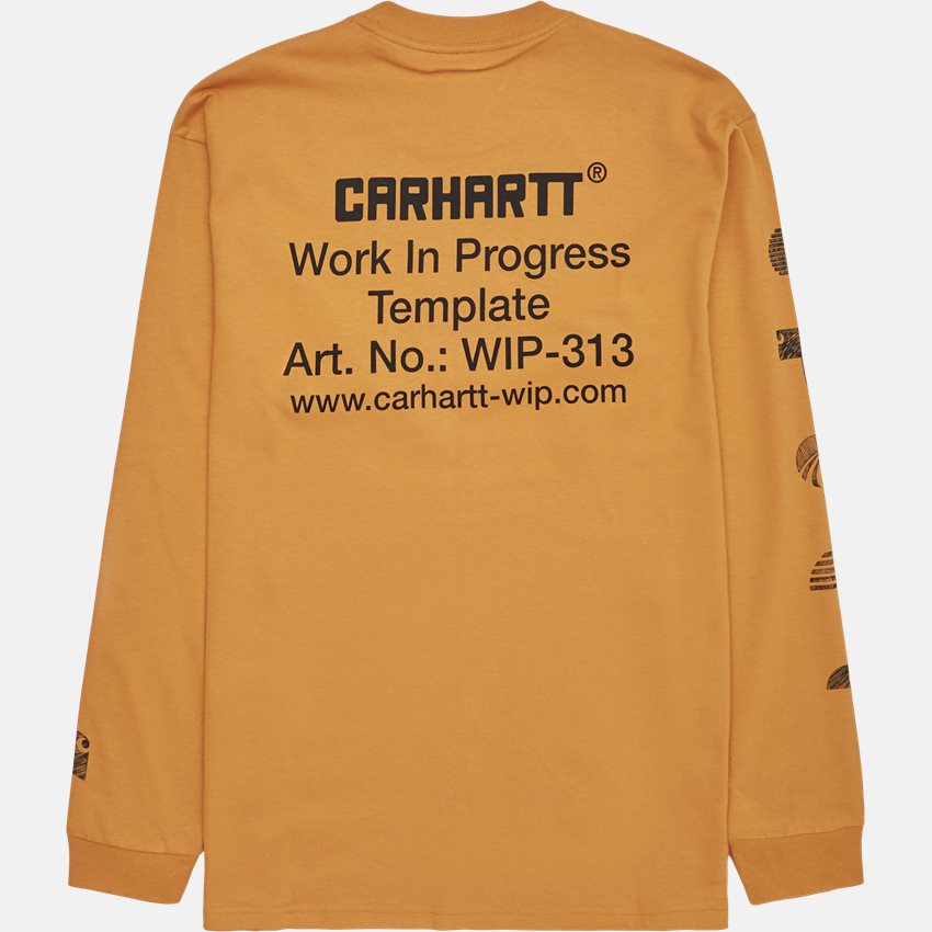 Carhartt WIP T-shirts L/S LINOGRAPH I030998 OCHRE