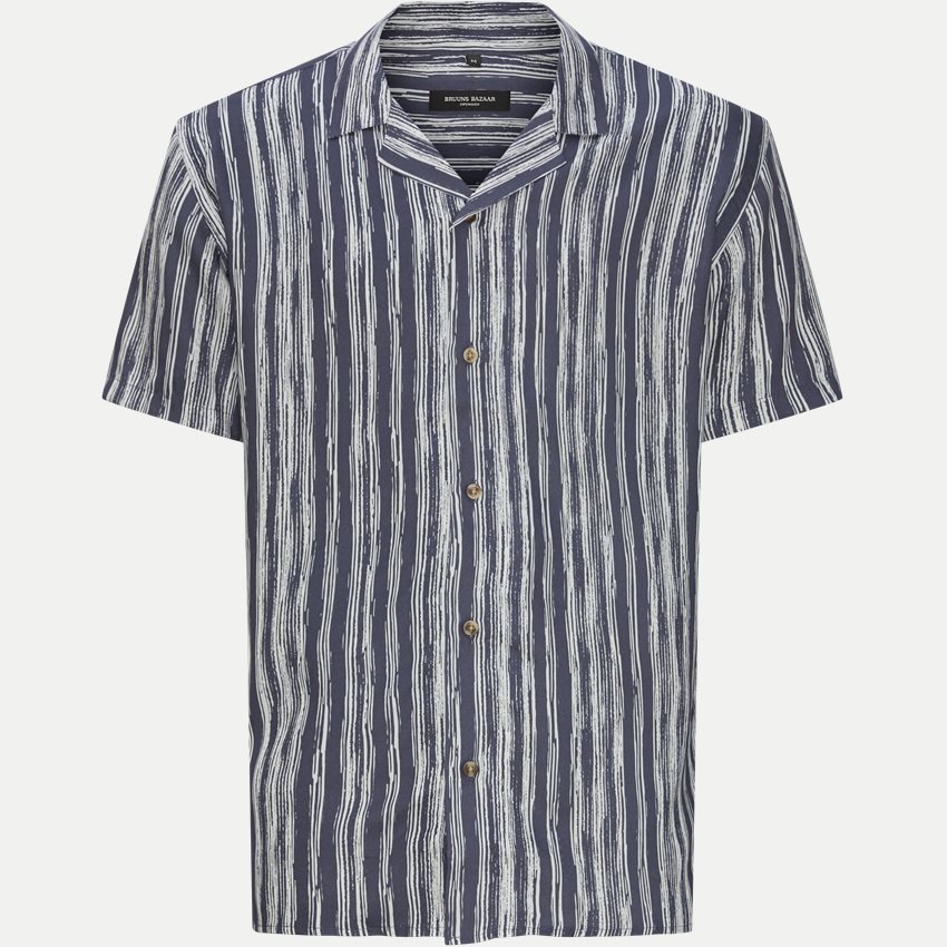 Bruuns Bazaar Shirts WON HOMER STRIPE PRINT SHIRT BBM1507 NAVY