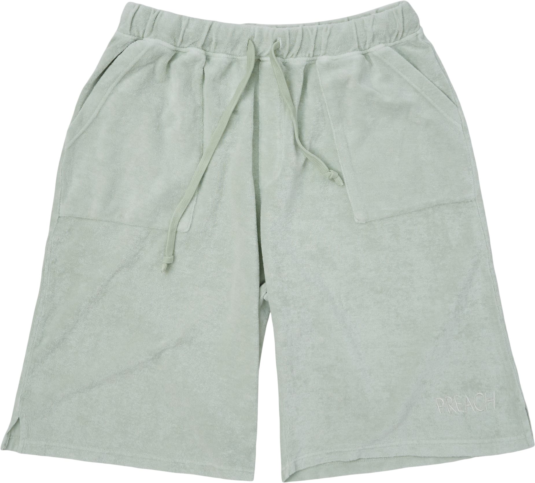 Long Frottee Shorts - Shorts - Loose fit - Grön