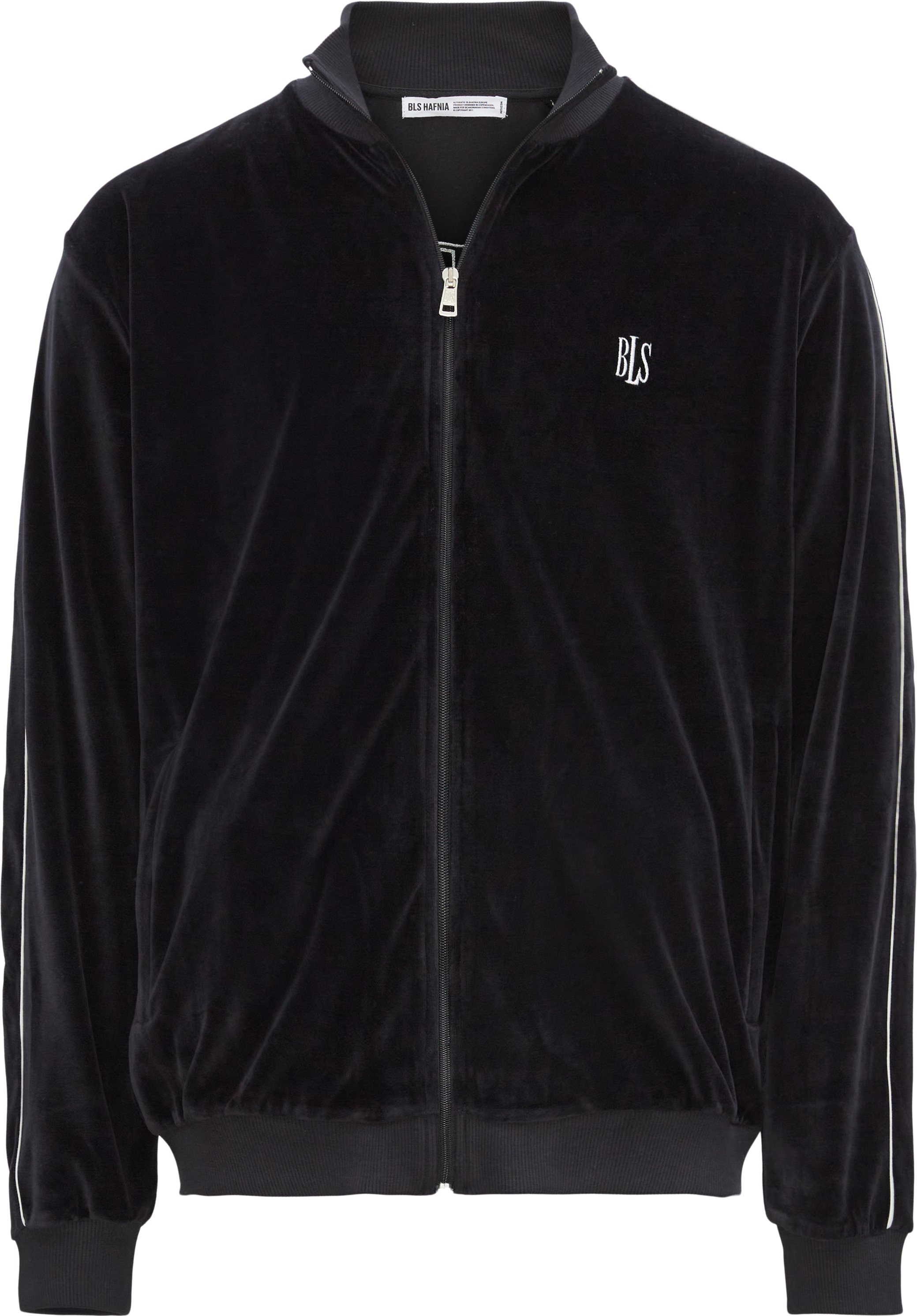 Velour Oversized Trackjacket - Sweatshirts - Oversize fit - Sort