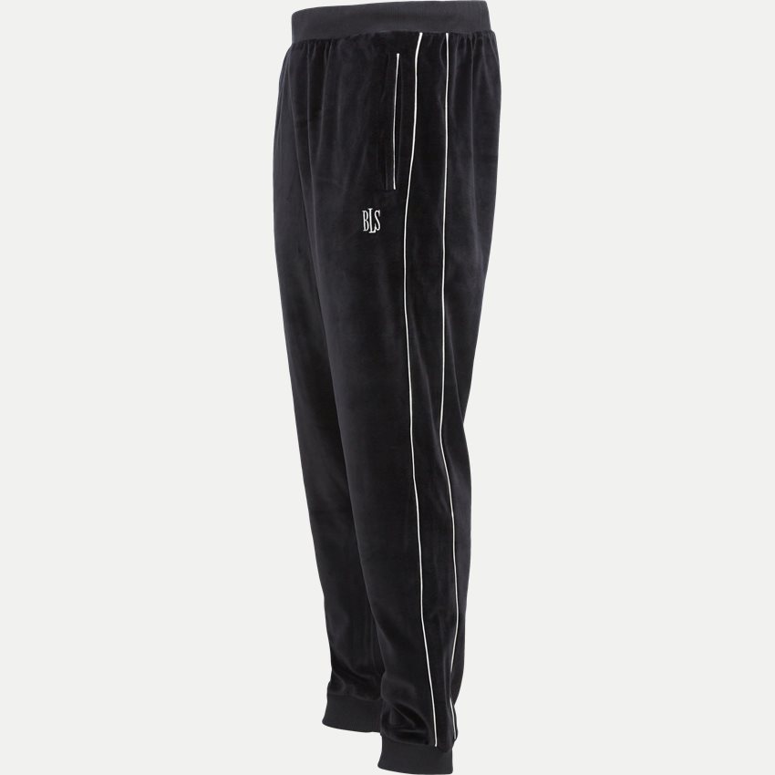BLS Trousers VELOUR OVERSIZE TRACKPANTS 202208021 SORT