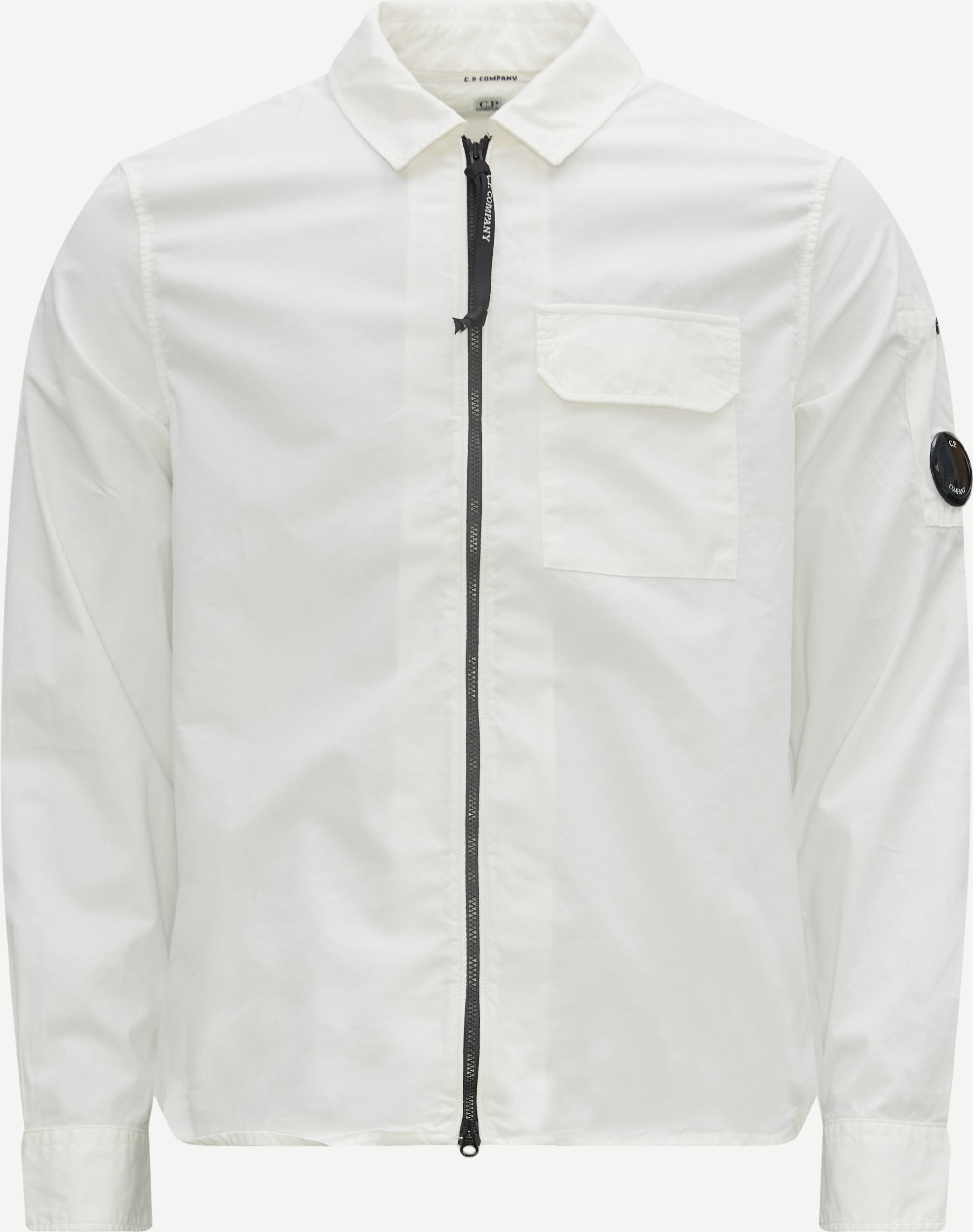 Gabardine Zipped Shirt - Skjorter - Regular fit - Hvid