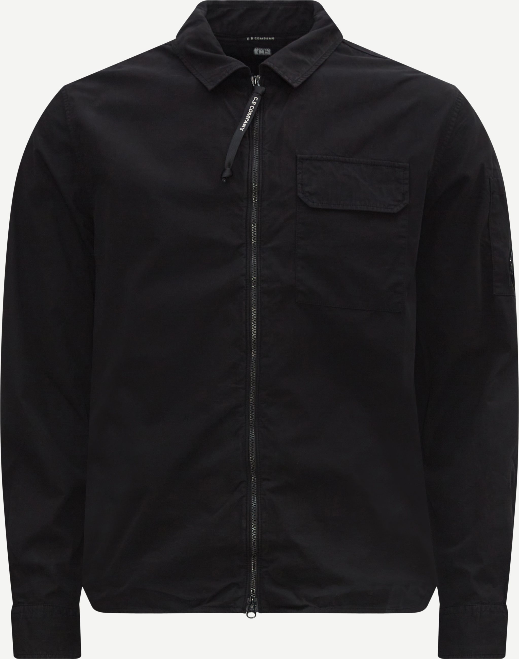 Gabardine Zipped Shirt - Skjorter - Regular fit - Sort