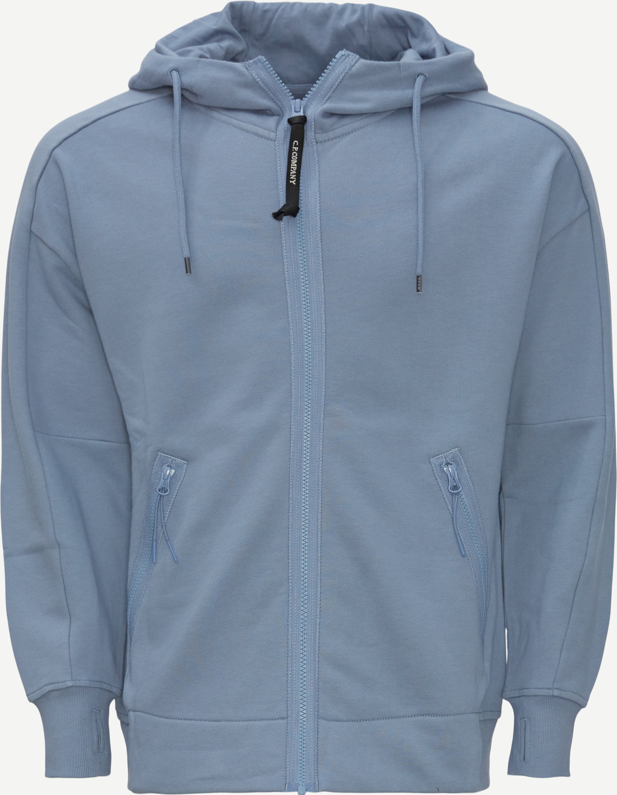 Diagonal Raised Fleece Goggle Hoodie - Sweatshirts - Regular fit - Blå