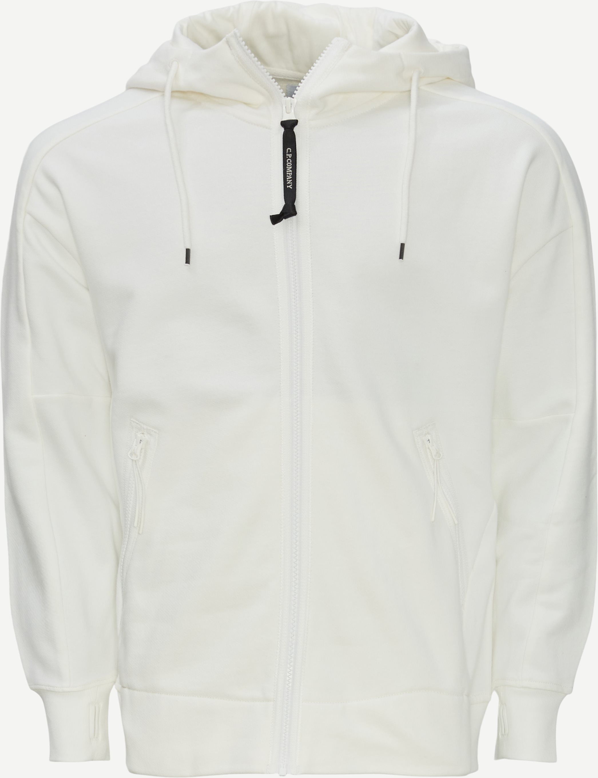 Diagonal Raised Fleece Goggle Hoodie - Sweatshirts - Regular fit - Hvid