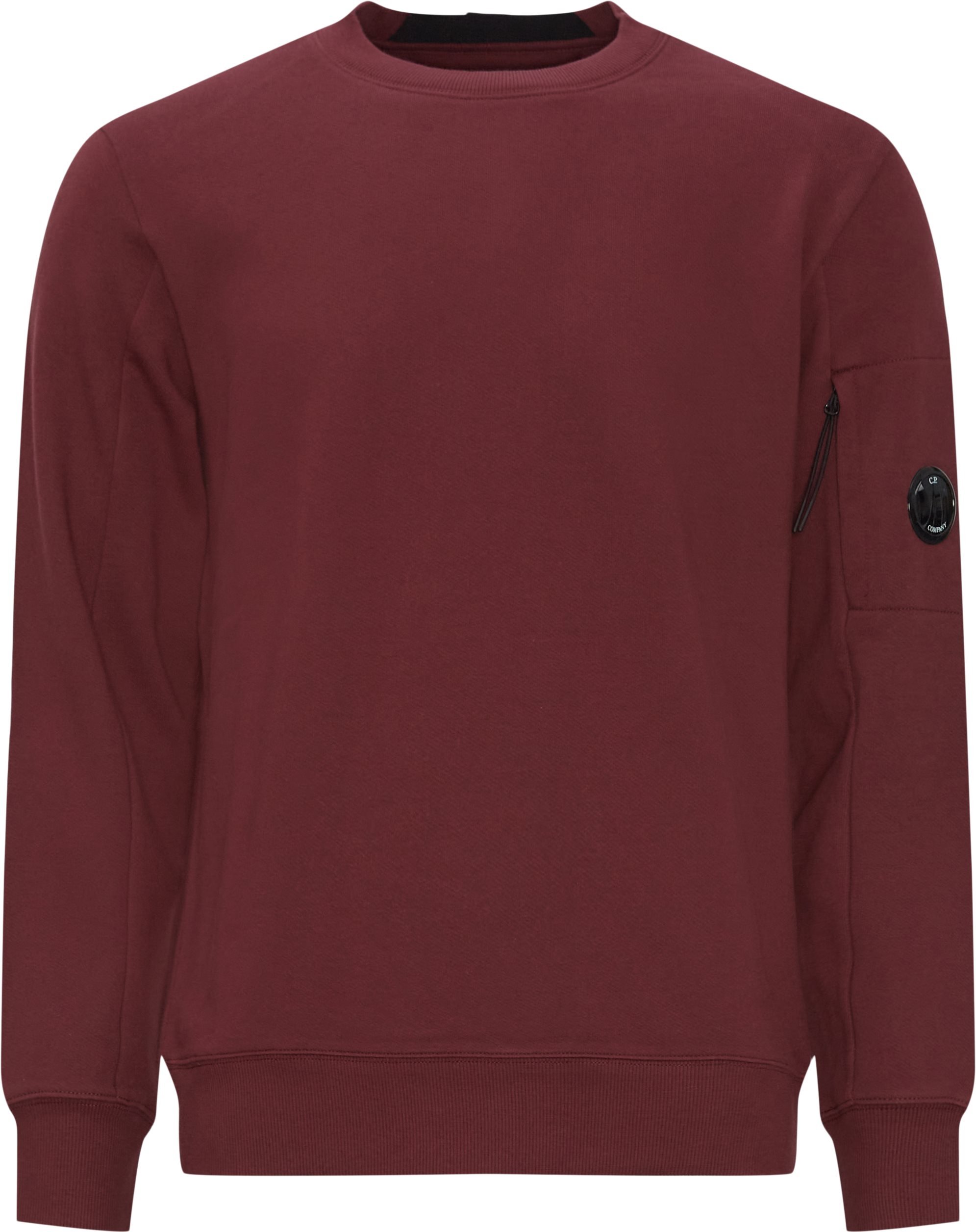 Diagonal Raised Fleece Crew Neck Sweatshirt - Sweatshirts - Regular fit - Bordeaux