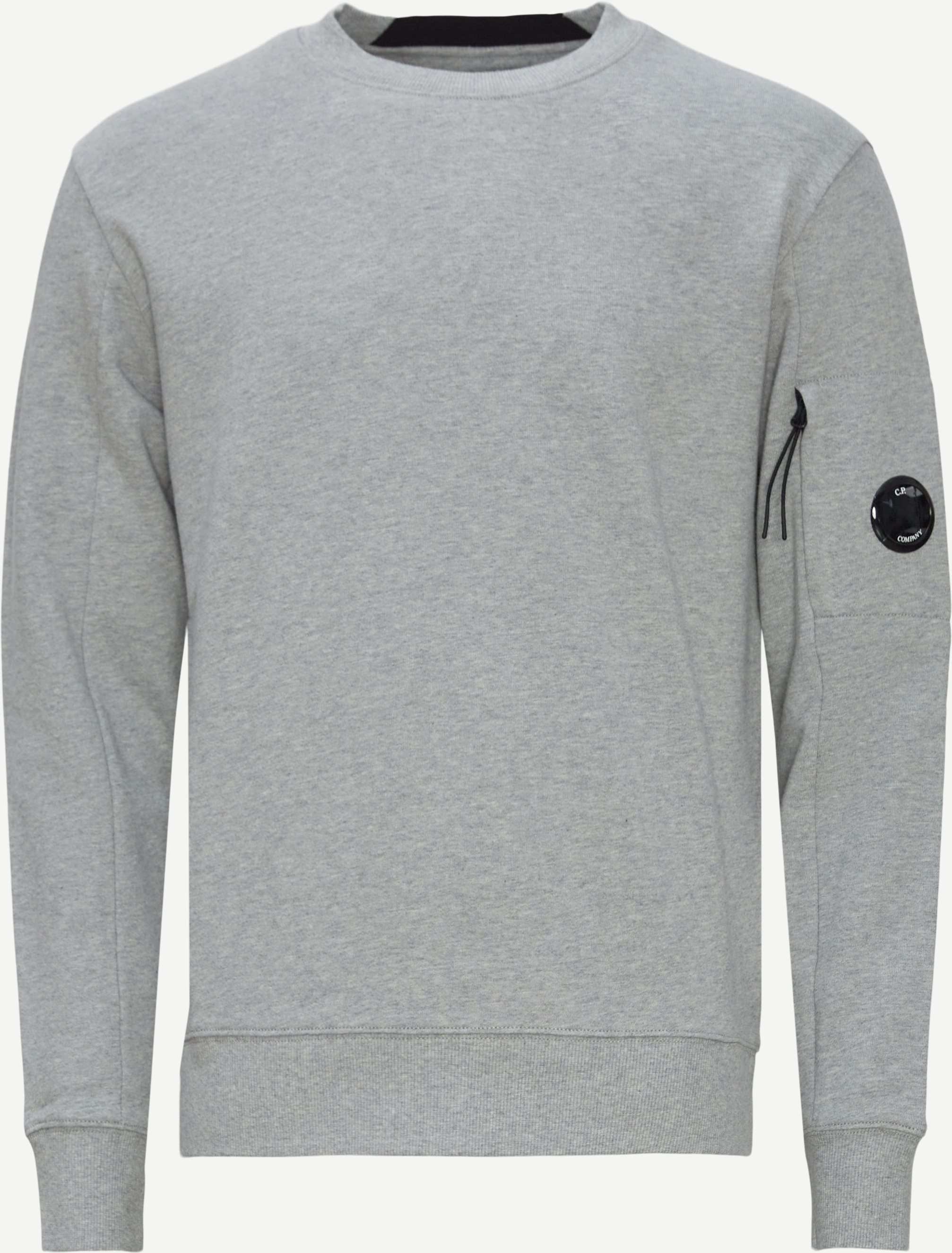Diagonal Raised Fleece Crew Neck Sweatshirt - Sweatshirts - Regular fit - Grå