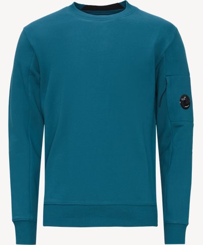 Diagonal Raised Fleece Crew Neck Sweatshirt Regular fit | Diagonal Raised Fleece Crew Neck Sweatshirt | Blå