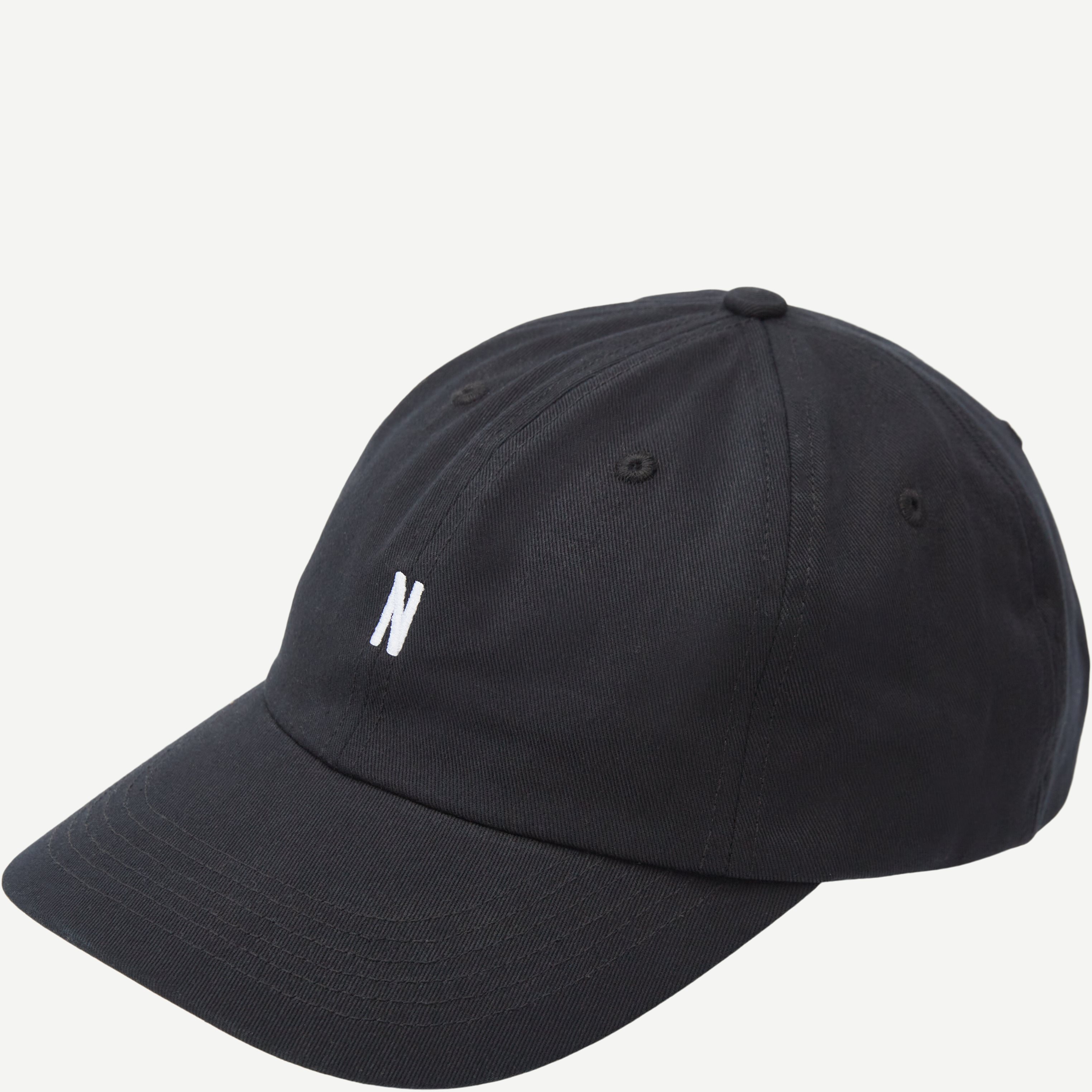 Norse Projects Huer TWILL SPORTS CAP Sort