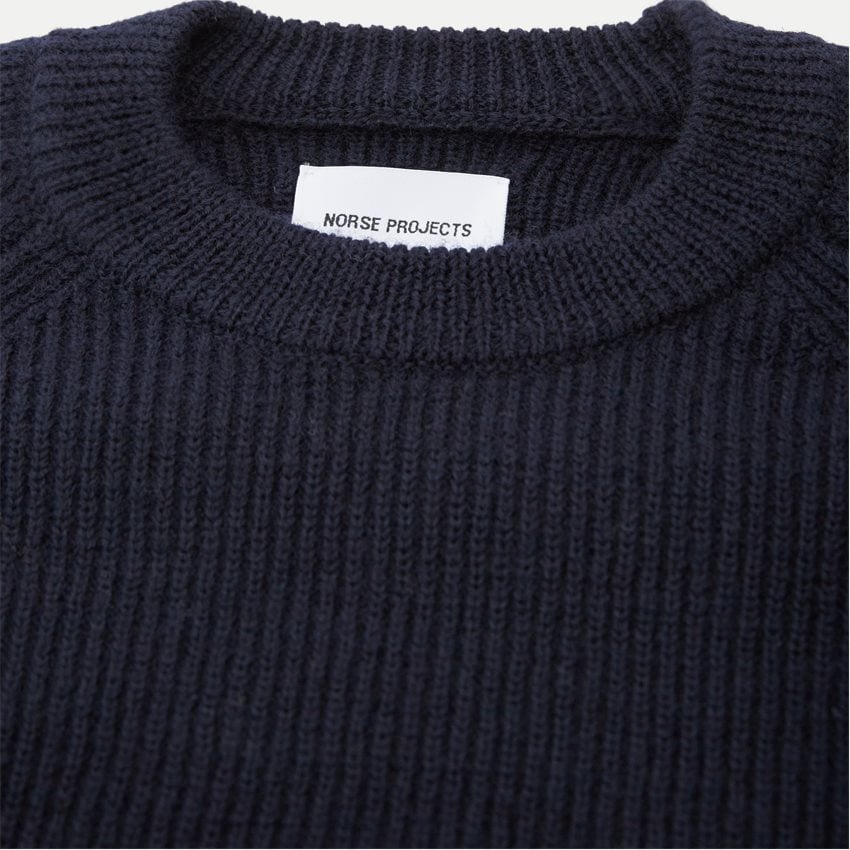 Norse Projects Stickat ROALD COTTON WOOL NAVY