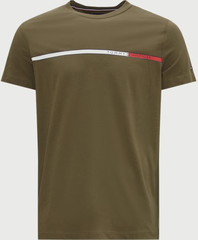 Tommy Hilfiger T-shirts 27912 TWO TONE CHEST STRIPE TEE Army