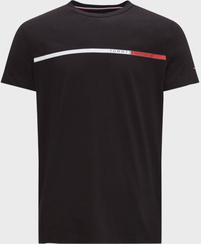 Tommy Hilfiger T-shirts 27912 TWO TONE CHEST STRIPE TEE Sort